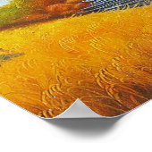 Oogsttijd: Een landelijk landschap met een berg Poster (Hoek)