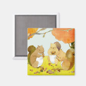 Oogsttijd van kleine eekhoorns magneet (Voorkant / Achterkant)