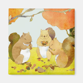 Oogsttijd van kleine eekhoorns magneet