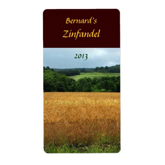 Oogstvelden Wijnlabel Etiket (Voorkant)