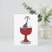Oogstwindenergie Zitten in wijnglas Briefkaart (Staand voorkant)