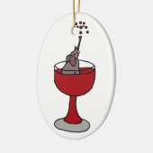 Oogstwindenergie Zitten in wijnglas Keramisch Ornament (Links)