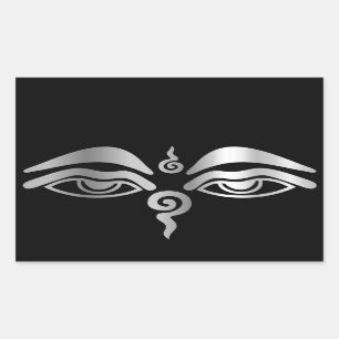 Oogsymbool boeddha - boeddhisme rechthoekige sticker