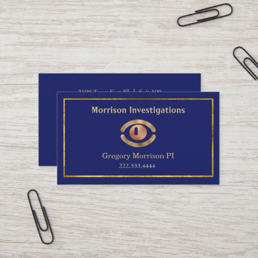 Oogsymbool Privé-onderzoek Visitekaartje (Voorkant / Achterkant in situ)