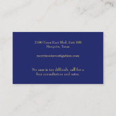 Oogsymbool Privé-onderzoek Visitekaartje (Achterkant)