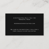 Oogsymbool Privé-onderzoek Visitekaartje (Achterkant)