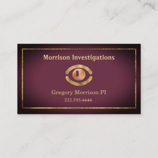 Oogsymbool Privé-onderzoek Visitekaartje (Voorkant)
