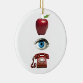 OOGTELEFOONboomversiering APPLE Keramisch Ornament (Rechts)