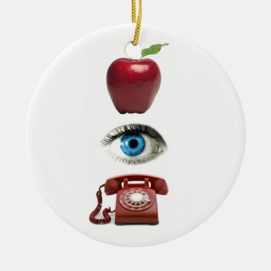 OOGTELEFOONboomversiering APPLE Keramisch Ornament (Voorkant)