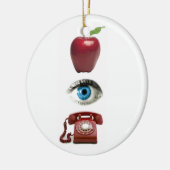 OOGTELEFOONboomversiering APPLE Keramisch Ornament (Links)