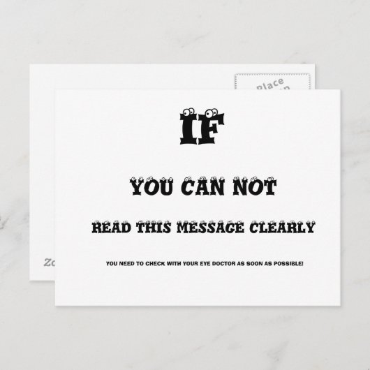 Oogtest Briefkaart (Voorkant / Achterkant)