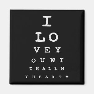 Oogtest Ik hou van je met heel mijn hart Valentijn Magneet