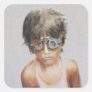 Oogtest in Vivekananda Vierkante Sticker