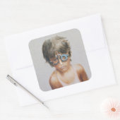 Oogtest in Vivekananda Vierkante Sticker (Envelop)