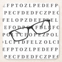 Oogtestkaart en montuur leuke opticien kartonnen onderzetters