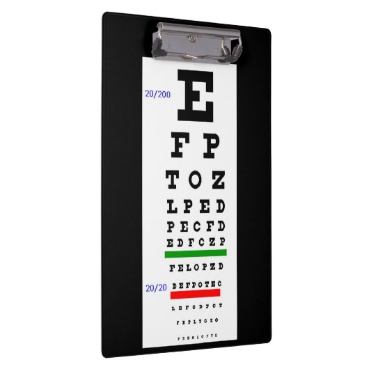 Oogtestschema Klembord (Rechts)