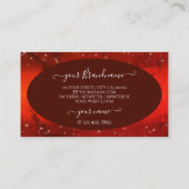 Oogtongen met rode gemarmerde glittersterren Monog Visitekaartje (Achterkant)