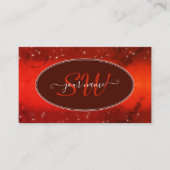 Oogtongen met rode gemarmerde glittersterren Monog Visitekaartje (Voorkant)