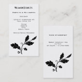 Oogvaar Blak Design Black White Floral Visitekaartje (Voorkant / Achterkant)