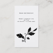 Oogvaar Blak Design Black White Floral Visitekaartje (Achterkant)