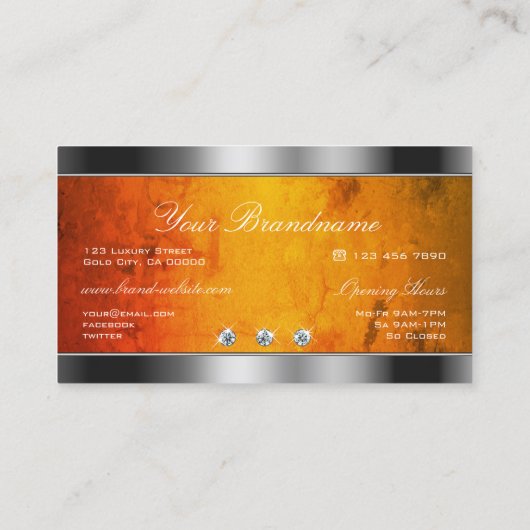 Oogvaar met Oranje marmer Patroon Visitekaartje (Achterkant)