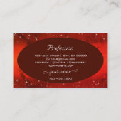 Oogvaar met rood gemarmerde glittersterren stijlvo visitekaartje (Achterkant)