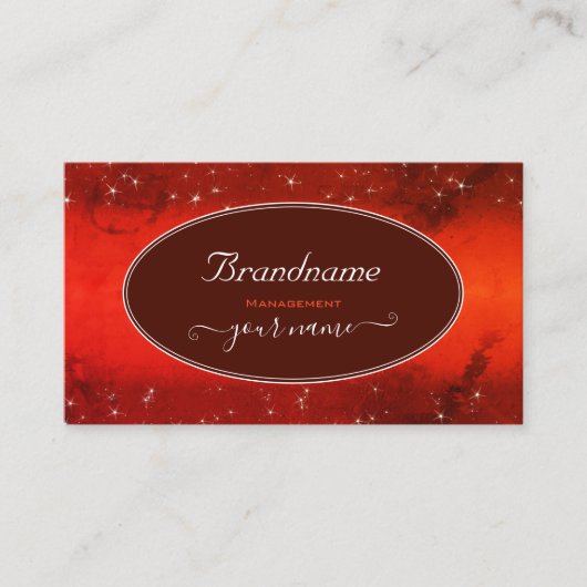 Oogvaar met rood gemarmerde glittersterren stijlvo visitekaartje (Voorkant)