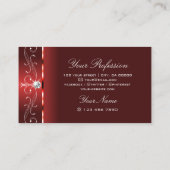 Oogvaar Rubby Red Squiggled Jewels Ornamental Visitekaartje (Achterkant)