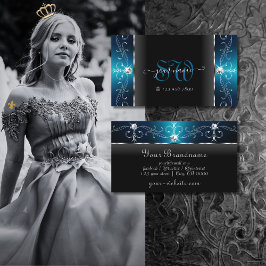 Oogvangst Blauwgroen vierkant jewels monogram zwar Visitekaartje