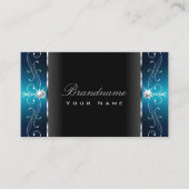 Oogvangst Blauwgroen vierkant Joodse Ornamenten Visitekaartje (Voorkant)