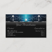 Oogvangst Blauwgroen vierkantsjuwelen toevoegen Fo Visitekaartje (Achterkant)