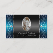 Oogvangst Blauwgroen vierkantsjuwelen toevoegen Fo Visitekaartje (Voorkant)