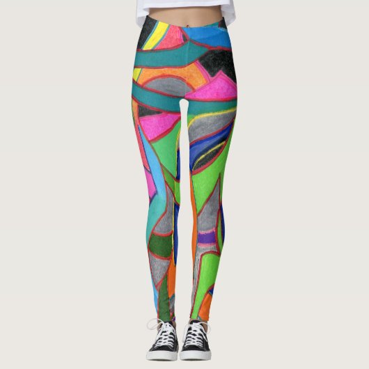 Oogvangst en aandacht abstract grijpen leggings (Voorkant)