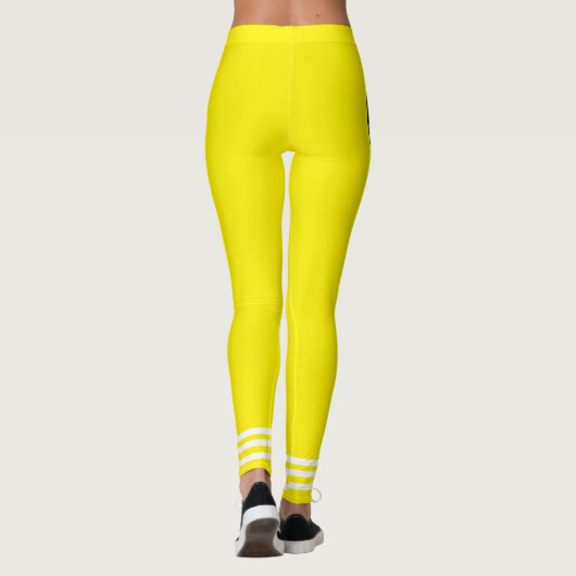 Oogvangst Gele neon achtergrond l Workout Leggings (Achterkant)
