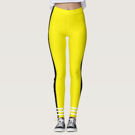 Oogvangst Gele neon achtergrond l Workout Leggings (Voorkant)
