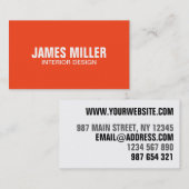 Oogvangst Moderne Oranje, heldere, troebele kreeft Visitekaartje (Voorkant / Achterkant)