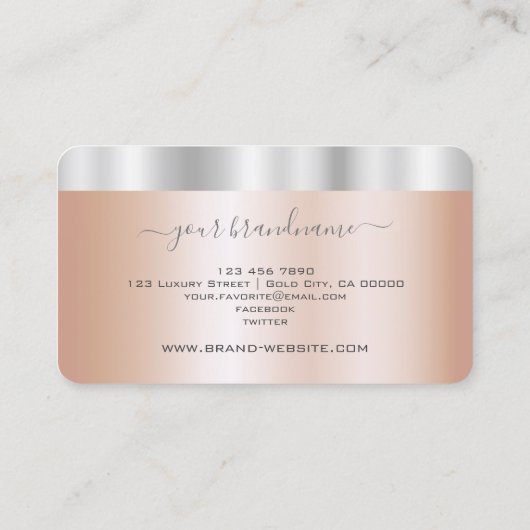 Oogvangst Roos Gold- en zilverkleuren Modern Visitekaartje (Achterkant)