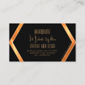 Oogvangst Shimmery Coral Black Geometric Modern Visitekaartje (Achterkant)