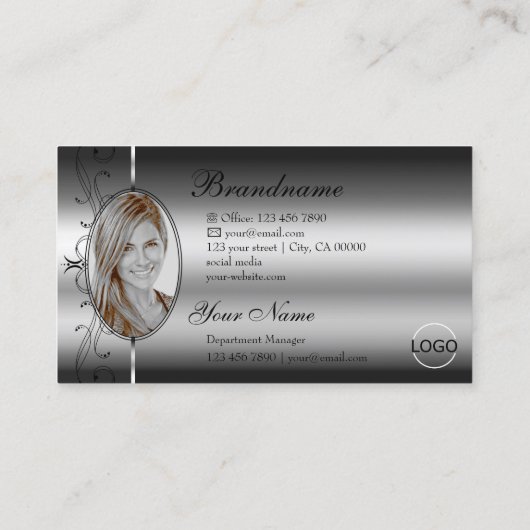 Oogvangst Silver Squiggings Jewels Logo en Foto Visitekaartje (Achterkant)