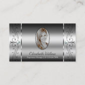 Oogvangst Zilveren gekrikte juwelen met foto Visitekaartje (Voorkant)