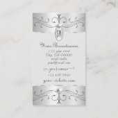 Oogvangst Zilvergrijze  Ornamenten Initialen Visitekaartje (Achterkant)