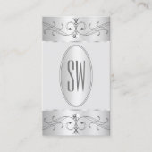 Oogvangst Zilvergrijze  Ornamenten Initialen Visitekaartje (Voorkant)