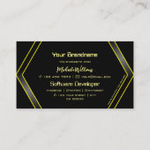 Oogvangst Zwart en geel Flashy Geometric Visitekaartje (Achterkant)