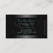 Oogvangst Zwart wit Gradiënt Monogram Blauwgroen Visitekaartje (Achterkant)