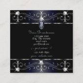 Oogvangst Zwarte Blauwe  Ornamenten Initialen Vierkante Visitekaartje (Achterkant)