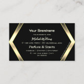 Oogvangst Zwarte Licht Golden Geometric Shimmery Visitekaartje (Achterkant)