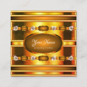 OogvangstGold-effect met luchtige faux-juwelen Vierkante Visitekaartje (Voorkant)