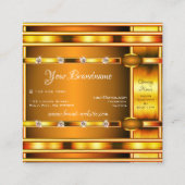 OogvangstGold-effect met luchtige faux-juwelen Vierkante Visitekaartje (Achterkant)