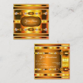 OogvangstGold-effect met luchtige faux-juwelen Vierkante Visitekaartje
