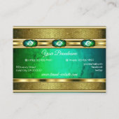 OogvangstGold-effecten Blauwgroen met Faux Diamond Visitekaartje (Achterkant)